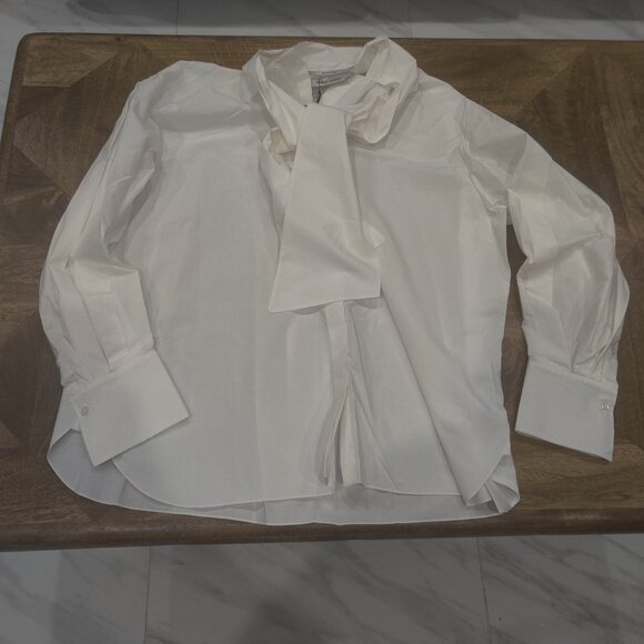 ANOTHER TOMORROW Blouse IT50 US14 UK18 3XL Exaggerated Bow  new $723 - Picture 1 of 3